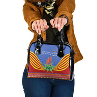 Eswatini Aloe Vera Shoulder Handbag with Flag Print and Cultural Motif From Thorn to Flame