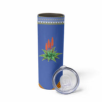 Eswatini Aloe Vera Skinny Tumbler with Flag Print and Cultural Motif From Thorn to Flame
