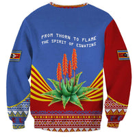 Eswatini Aloe Vera Sweatshirt with Flag Print and Cultural Motif From Thorn to Flame