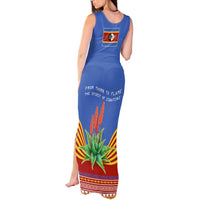 Eswatini Aloe Vera Tank Maxi Dress with Flag Print and Cultural Motif From Thorn to Flame