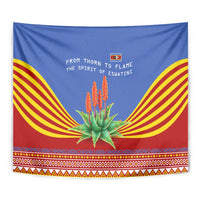 Eswatini Aloe Vera Tapestry with Flag Print and Cultural Motif From Thorn to Flame