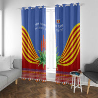 Eswatini Aloe Vera Window Curtain with Flag Print and Cultural Motif From Thorn to Flame