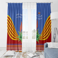 Eswatini Aloe Vera Window Curtain with Flag Print and Cultural Motif From Thorn to Flame