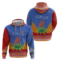 Eswatini Aloe Vera Zip Hoodie with Flag Print and Cultural Motif From Thorn to Flame