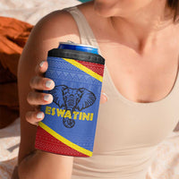 Eswatini Elephant 4 in 1 Can Cooler Tumbler with Tribal Print and National Flag Details