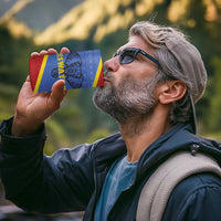 Eswatini Elephant 4 in 1 Can Cooler Tumbler with Tribal Print and National Flag Details