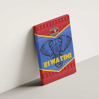 Eswatini Elephant Canvas Wall Art with Tribal Print and National Flag Details