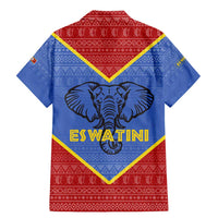 Eswatini Elephant Family Matching Mermaid Dress and Hawaiian Shirt with Tribal Print and National Flag Details