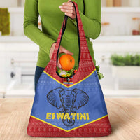 Eswatini Elephant Grocery Bag with Tribal Print and National Flag Details