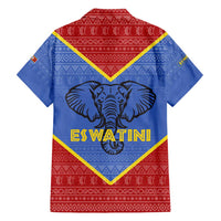 Eswatini Elephant Hawaiian Shirt with Tribal Print and National Flag Details