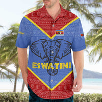 Eswatini Elephant Hawaiian Shirt with Tribal Print and National Flag Details
