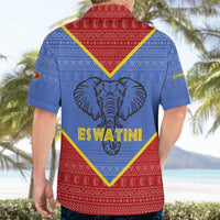 Eswatini Elephant Hawaiian Shirt with Tribal Print and National Flag Details