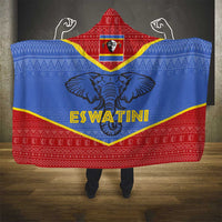 Eswatini Elephant Hooded Blanket with Tribal Print and National Flag Details