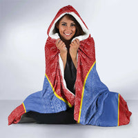 Eswatini Elephant Hooded Blanket with Tribal Print and National Flag Details