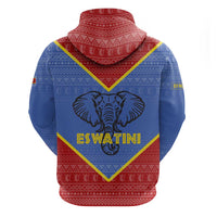 Eswatini Elephant Hoodie with Tribal Print and National Flag Details