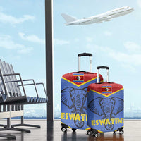 Eswatini Elephant Luggage Cover with Tribal Print and National Flag Details