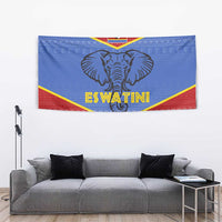 Eswatini Elephant Tapestry with Tribal Print and National Flag Details