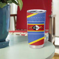 Eswatini Elephant Tumbler Cup with Tribal Print and National Flag Details