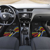 Eswatini Elephant Car Mats with Cosmic Background and Swazi Flag Colors