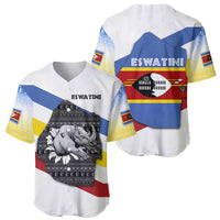 Eswatini Rhino Baseball Jersey with African Map and Traditional Swazi Flag Patterns