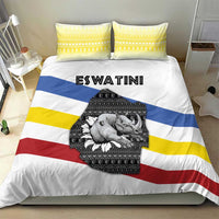 Eswatini Rhino Bedding Set with African Map and Traditional Swazi Flag Patterns