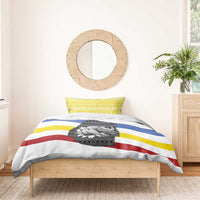 Eswatini Rhino Bedding Set with African Map and Traditional Swazi Flag Patterns