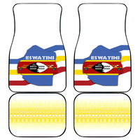 Eswatini Rhino Car Mats with African Map and Traditional Swazi Flag Patterns