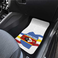 Eswatini Rhino Car Mats with African Map and Traditional Swazi Flag Patterns