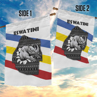 Eswatini Rhino Garden Flag with African Map and Traditional Swazi Flag Patterns