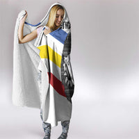 Eswatini Rhino Hooded Blanket with African Map and Traditional Swazi Flag Patterns
