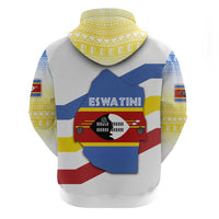 Eswatini Rhino Hoodie with African Map and Traditional Swazi Flag Patterns