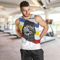 Eswatini Rhino Men Tank Top with African Map and Traditional Swazi Flag Patterns