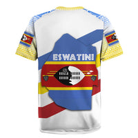 Eswatini Rhino Rugby Jersey with African Map and Traditional Swazi Flag Patterns