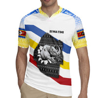 Eswatini Rhino Rugby Jersey with African Map and Traditional Swazi Flag Patterns