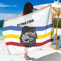 Eswatini Rhino Sarong with African Map and Traditional Swazi Flag Patterns