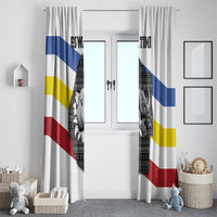 Eswatini Rhino Window Curtain with African Map and Traditional Swazi Flag Patterns