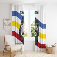 Eswatini Rhino Window Curtain with African Map and Traditional Swazi Flag Patterns