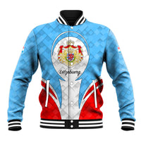 Luxembourg Baseball Jacket with National Coat of Arms and Letzebuerg Text Design