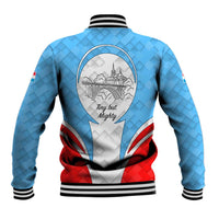 Luxembourg Baseball Jacket with National Coat of Arms and Letzebuerg Text Design