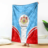 Luxembourg Blanket with National Coat of Arms and Letzebuerg Text Design