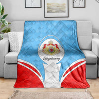 Luxembourg Blanket with National Coat of Arms and Letzebuerg Text Design