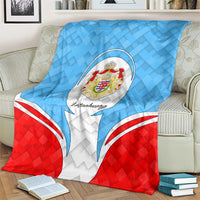 Luxembourg Blanket with National Coat of Arms and Letzebuerg Text Design