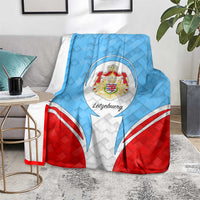 Luxembourg Blanket with National Coat of Arms and Letzebuerg Text Design
