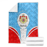 Luxembourg Blanket with National Coat of Arms and Letzebuerg Text Design