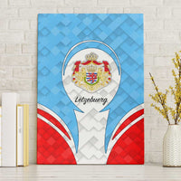 Luxembourg Canvas Wall Art with National Coat of Arms and Letzebuerg Text Design