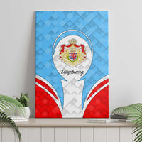 Luxembourg Canvas Wall Art with National Coat of Arms and Letzebuerg Text Design