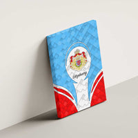 Luxembourg Canvas Wall Art with National Coat of Arms and Letzebuerg Text Design
