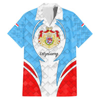 Luxembourg Family Matching Mermaid Dress and Hawaiian Shirt with National Coat of Arms and Letzebuerg Text Design
