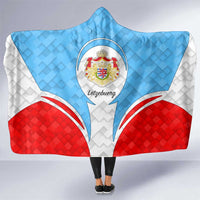 Luxembourg Hooded Blanket with National Coat of Arms and Letzebuerg Text Design