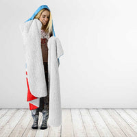 Luxembourg Hooded Blanket with National Coat of Arms and Letzebuerg Text Design
